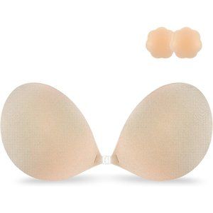 Women Adhesive Strapless Sticky Invisible Silicone Backless Nipple Cover Bra